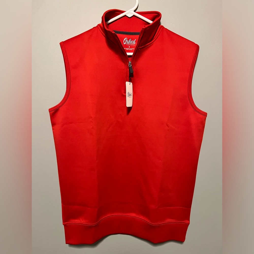 Oxford America Men's Ferguson 1/4 Zip Golf Pullover Vest, Small Cardinal Red